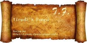 Tirpák Fanni névjegykártya
