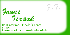 fanni tirpak business card